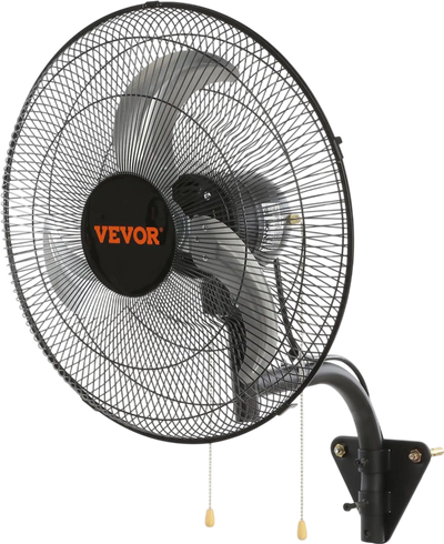 VEVOR Wall Mount Fan, 18 Inch, 3-speed High Velocity Max. 4000 CFM Oscillating Industrial Wall Fan, Commercial or Residential for Warehouse, Greenhouse, Workshop, Patio, Basement, Black, ETL Listed
