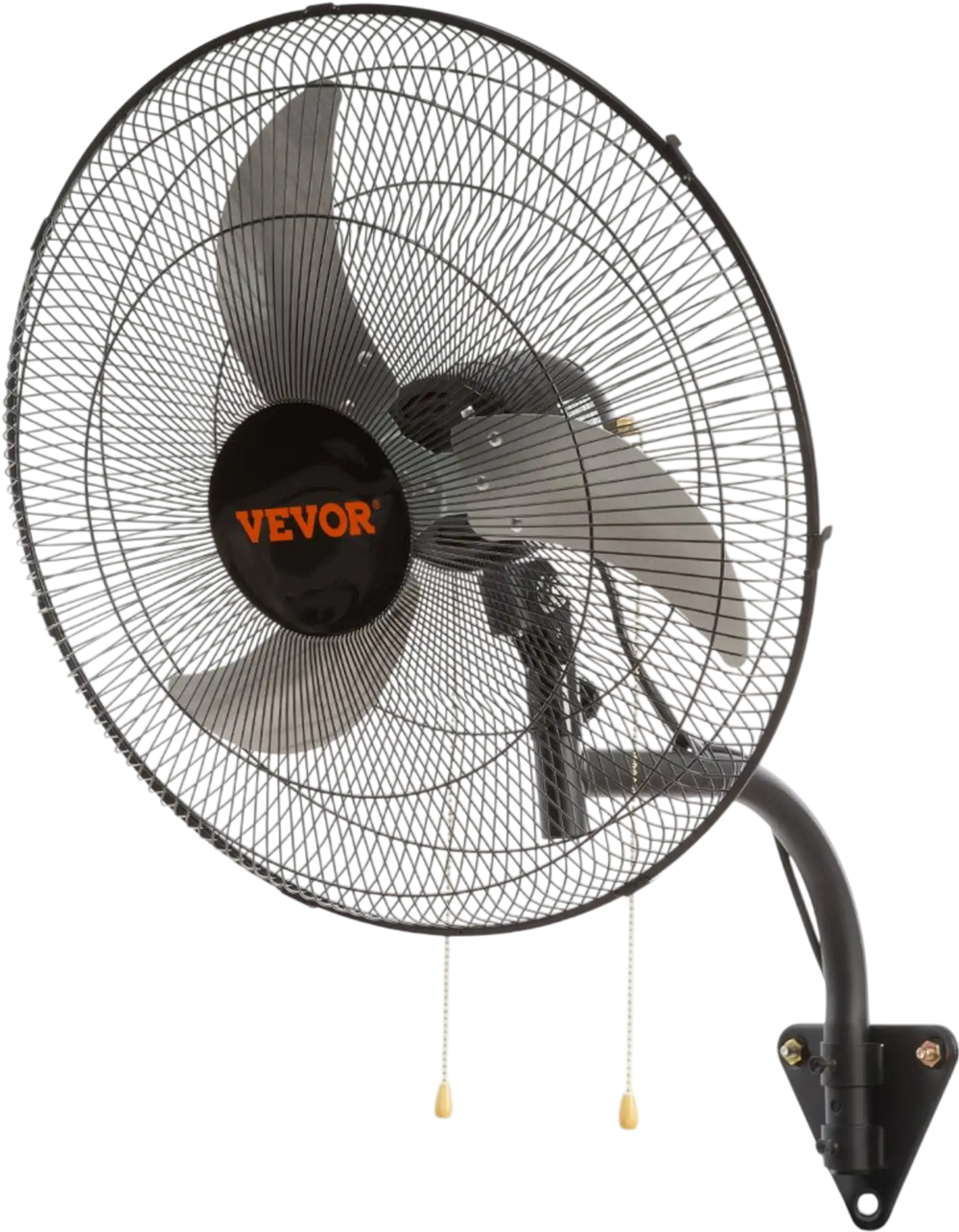 VEVOR Wall Mount Fan, 20 Inch, 3-speed High Velocity Max. 4650 CFM Oscillating Industrial Wall Fan, Commercial or Residential for Warehouse, Greenhouse, Workshop, Patio, Basement, Black, ETL Listed