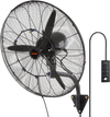 VEVOR Wall-Mount Misting Fan, 24 Inch, 3-speed High Velocity Max. 7000 CFM, Waterproof Oscillating Industrial Wall Fan, Commercial or Residential for Warehouse, Greenhouse, Workshop, Black, ETL Listed