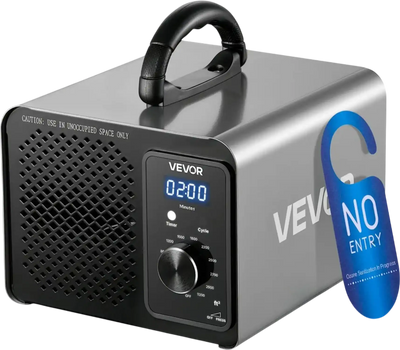 VEVOR Ozone Generator, 36000mg/h Commercial Ozone Machine, 15s Delayed Start & Timer & Rotary Encoder Knob & Odor-Treatment Cycle Mode, Industrial Deodorizer for Car, Smoke Odorss,Up to 3200 sq.ft