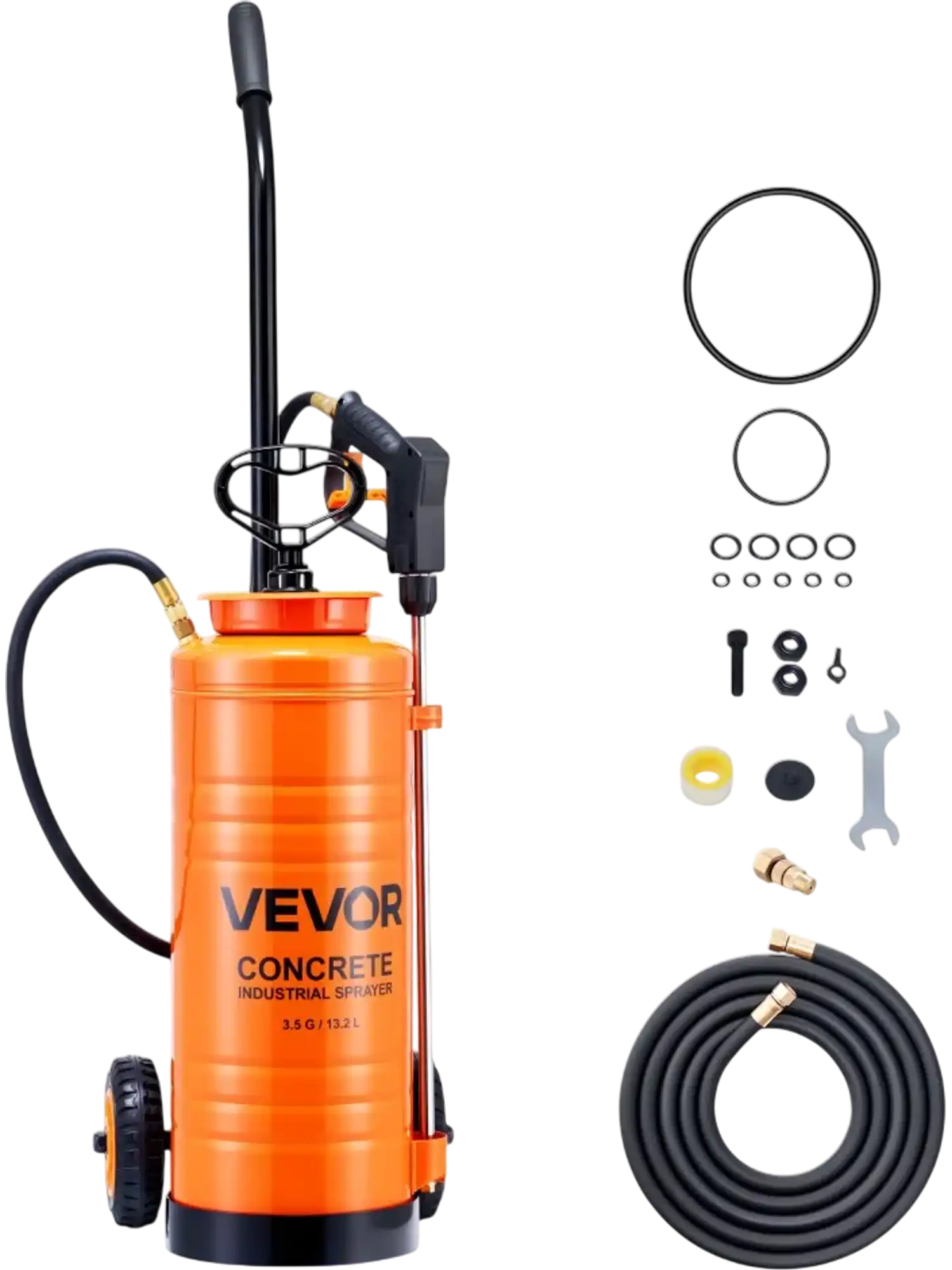 Vevor Sprayer Industrial Concrete Hand Pump with Cart 3.5 Gallon New