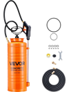 VEVOR Industrial Concrete Sprayer, 3.5 Gallon Stainless Steel Sprayer, Heavy Duty Tri-Poxy Pump Sprayers, 20.5"Wand with Ergonomic Gun Handle, 48"& 120"Hose, 2 Brass Nozzles for Construction, Garden