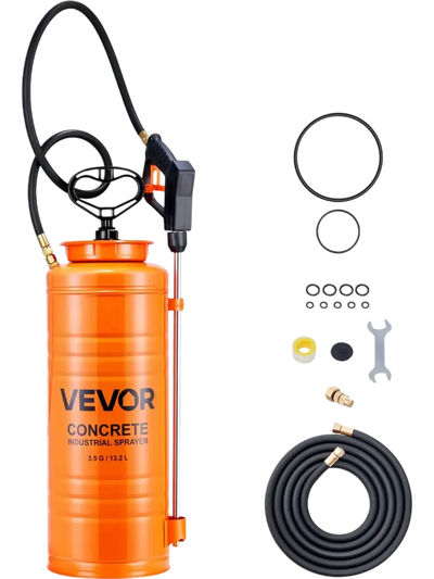 Vevor Industrial Concrete Sprayer 3.5 Gallon Stainless Steel Hand Pump New