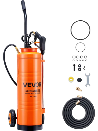 Vevor Pump Sprayer Industrial Concrete Sprayer with Wheeled Cart 5 gal New