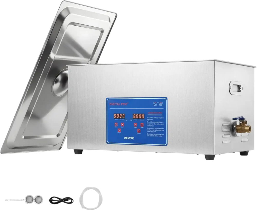 VEVOR Ultrasonic Cleaner 22L-Class Capacity Ultrasonic Parts Cleaner 40kHz, Digital Time and Temp Control, Stainless Steel Ultra Sonic Cleaning Machine with Cleaning Baskets, for Auto Parts, Glasses