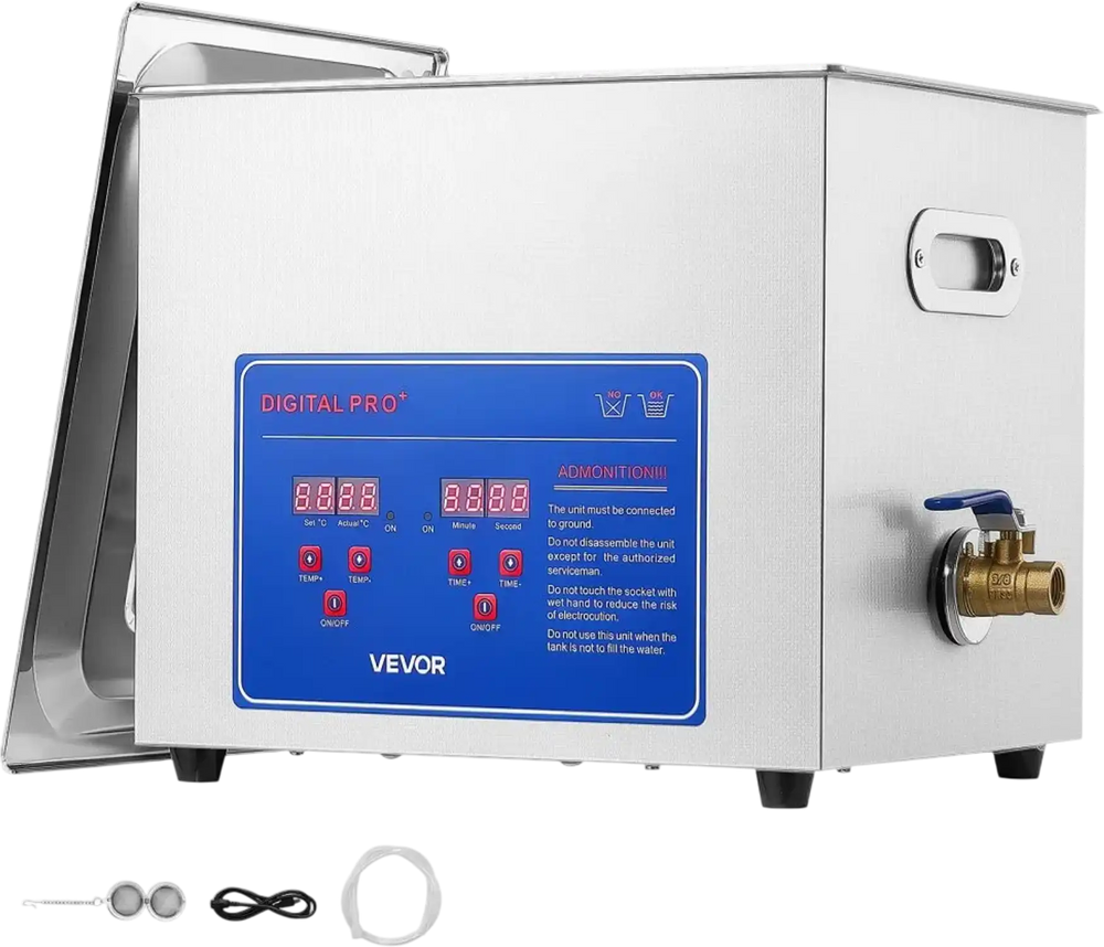VEVOR Ultrasonic Cleaner 10L-Class Capacity Ultrasonic Parts Cleaner 40kHz, Digital Time and Temp Control, Stainless Steel Ultra Sonic Cleaning Machine with Cleaning Baskets, for Auto Parts, Glasses