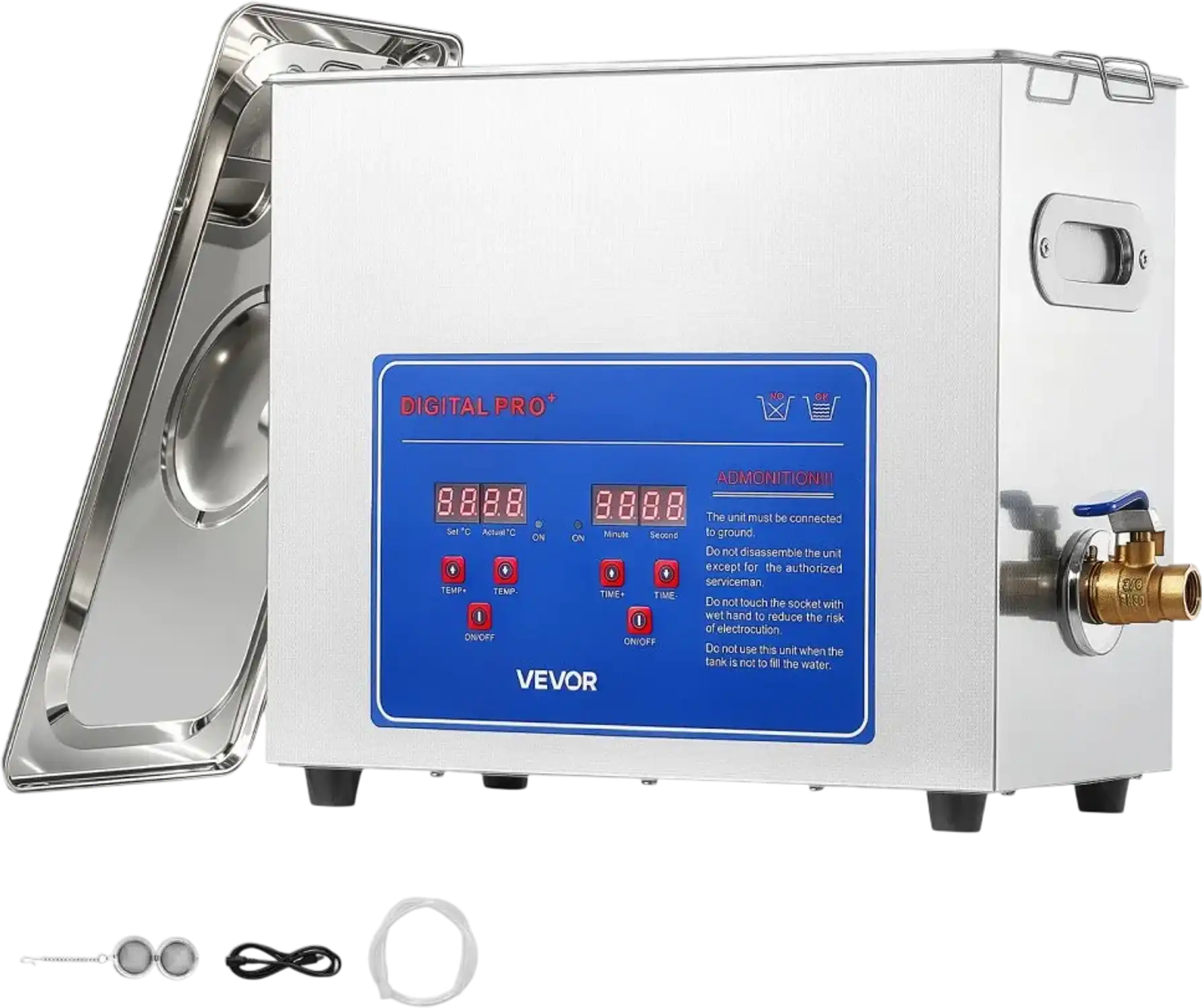 Vevor Ultrasonic Cleaner 6L 40kHz Stainless Steel Parts Cleaning Machine New