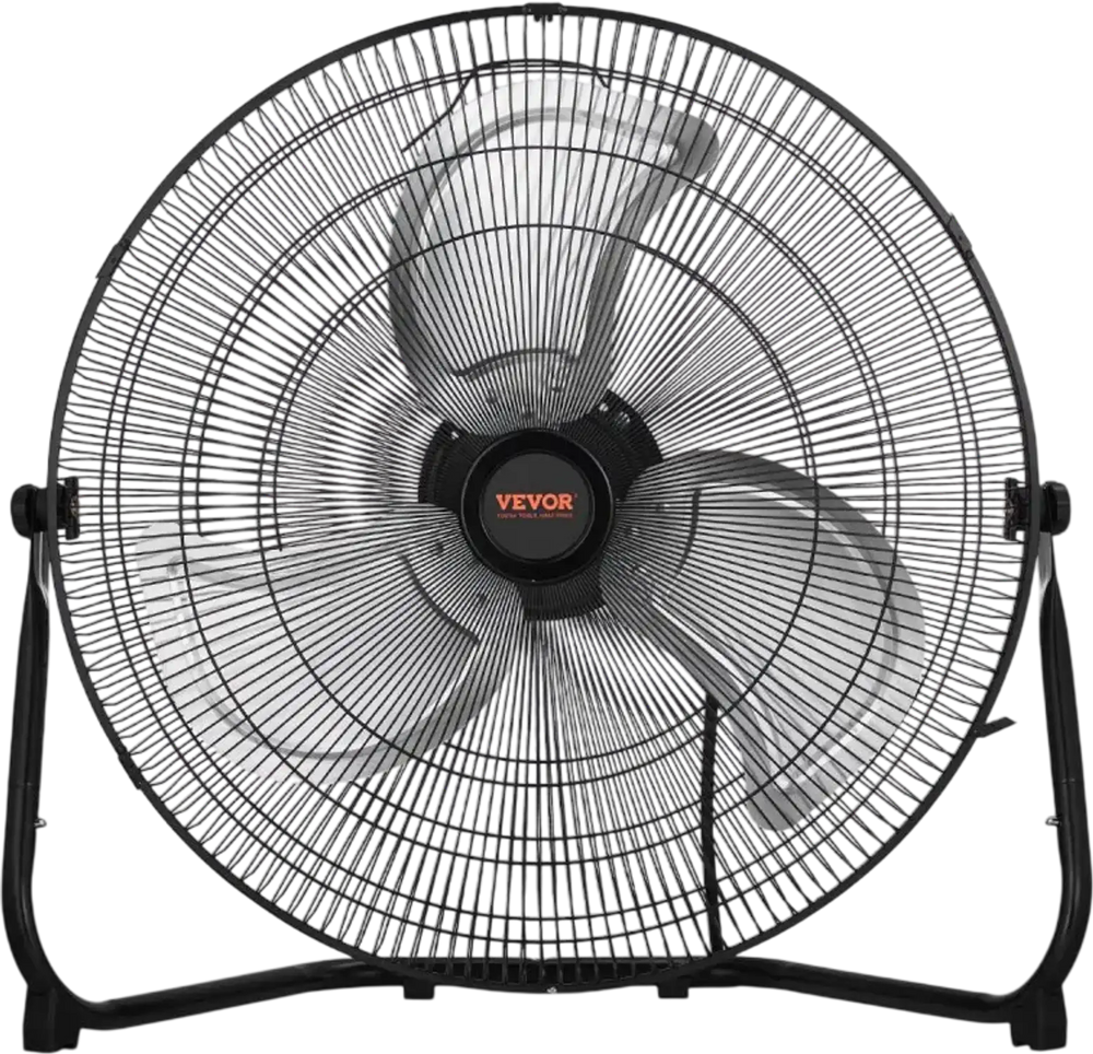 VEVOR Floor Fan, 3 Speeds High Velocity Heavy Duty 18 Inch Industrial Fan, 4000 CFM 360° Adjustable Tilt 19.69 ft/sec Airflow Large Metal Fan, for Home, Gym, Office, Garage, Commercial Shop & Bedroom