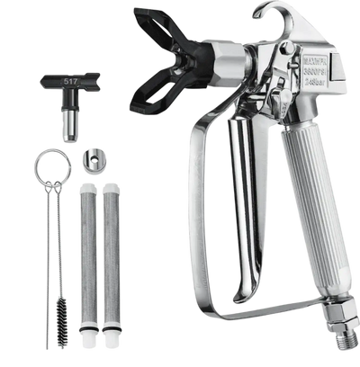 VEVOR Airless Paint Spray Gun, 3600PSI High Pressure Airless Paint Sprayer Gun with 517 Tip, Swivel Joint Airless Spray Gun Kit with Filters, Cleaning Needle and Brush, for Airless Spraying Machine
