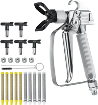 VEVOR Airless Paint Spray Gun, 3600PSI High Pressure Airless Paint Sprayer Gun with 5 Tips, 211, 315, 417, 517, 623, Swivel Joint Airless Spray Gun Kit with Filters, Cleaning Needle and Brush