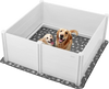 VEVOR Dogs Whelping Box, 60 x 60 x 24 inch, Plastic PVC Puppies Playpen with Height Adjustable Door and Washable Pee Pad, Anti-Deformation Indoor Puppy Play Pen for Extra Large Breed Dogs, Milk White