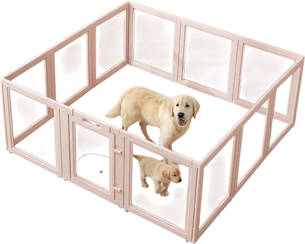 VEVOR Dog Whelping Box, 60x59x23 in Transparent Plastic Dog Whelping Pen for X-Large Sized Dogs, Waterproof Puppy Playpen with Windows & Door Lock, Easy to Clean, Durable Indoor Pet Dogs Cats Birth Kit