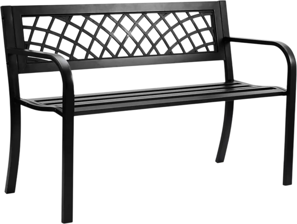 VEVOR Outdoor Bench,46 inches Metal Garden Bench for Outdoors, 480 lbs Load Capacity Bench,  Outdoor Garden Park Bench with Backrest and Armrests, Patio Bench for Garden, Park, Yard, Front Porch