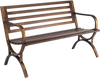 VEVOR Outdoor Bench, 50 inch, Carbon Steel Metal Frame with Slatted Pattern Backrest and Round Edge Armrests, Weatherproof Outside Bench for Patio, Garden, Park, Yard, Front Porch, Antique Bronze