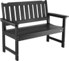 VEVOR Outdoor Bench, 50.5 inch, 800 lbs Weight Capacity for 2-3 Persons, Weatherproof Plastic Frame with Backrest and Wide Armrests, Outside Bench for Patio, Garden, Park, Yard, Front Porch, Black
