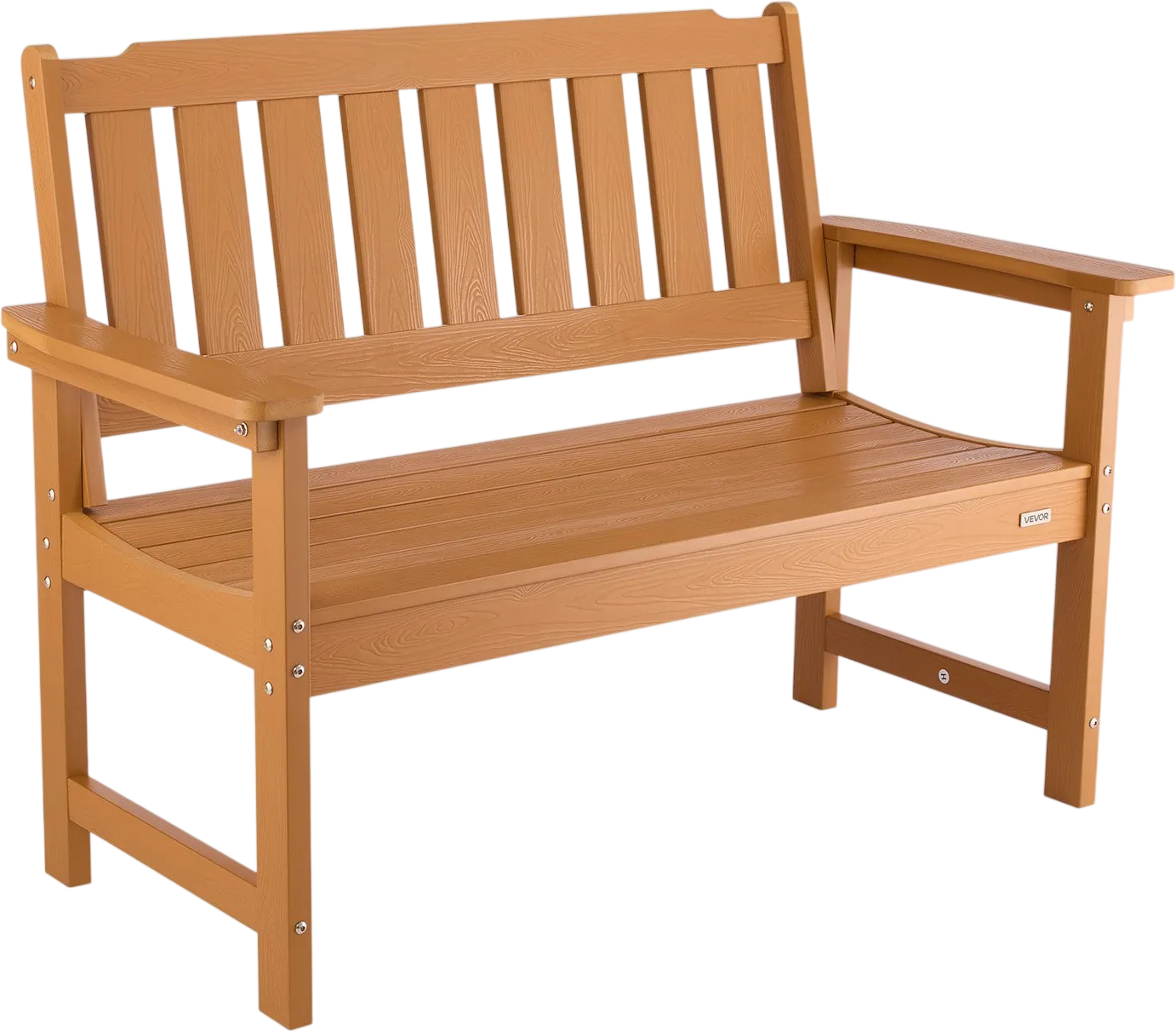 Vevor Outdoor Bench 50.5 in. Weatherproof Plastic Frame 800 lb. Capacity Natural Wood New
