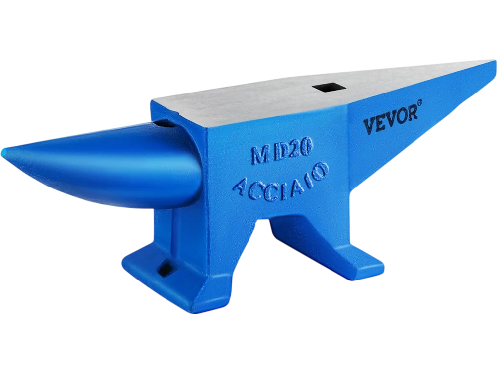 VEVOR Single Horn Anvil 44Lbs Steel Anvil Blacksmith for Sale Forge Tools and Equipment Anvil Rugged Round and Square Hole Horn Anvil Blacksmith Jewelers Metalsmith Blacksmith Tool