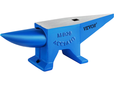 VEVOR Single Horn Anvil 44Lbs Steel Anvil Blacksmith for Sale Forge Tools and Equipment Anvil Rugged Round and Square Hole Horn Anvil Blacksmith Jewelers Metalsmith Blacksmith Tool