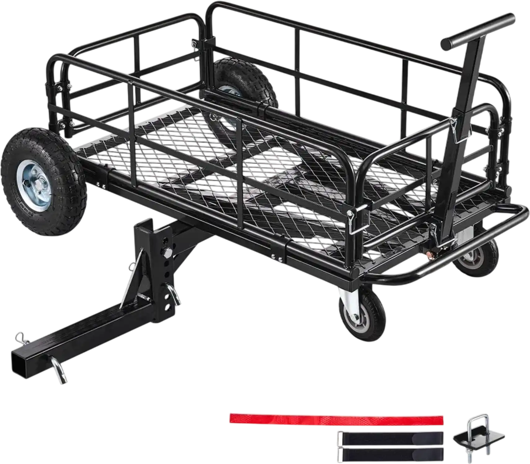 Vevor Hitch Cargo Carrier on Wheels 2-in-1 Folding Rear Luggage Rack Basket 36.2