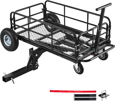 Vevor Hitch Cargo Carrier on Wheels 2-in-1 Folding Rear Luggage Rack Basket 36.2