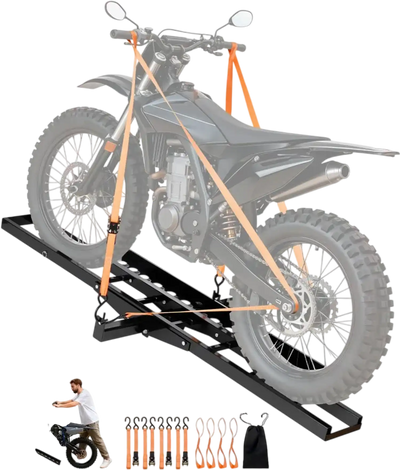 Vevor Motorcycle Carrier Heavy-Duty Steel Hitch Mount Rack with 47