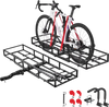VEVOR Hitch Cargo Carrier Bike Rack, 66" x 20" x 6" Folding Hitch Mount Cargo Carrier for 2 Fat Tire/Mountain Bikes, 500LBS Capacity High-Strength Steel Luggage Basket Fits 2" Receiver for SUV Pickups