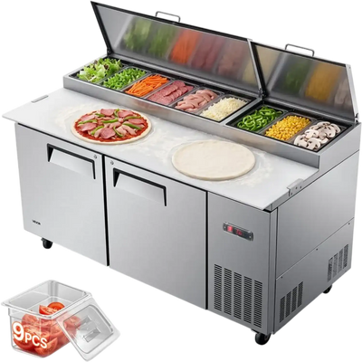 Vevor Pizza Prep Table Refrigerator 67