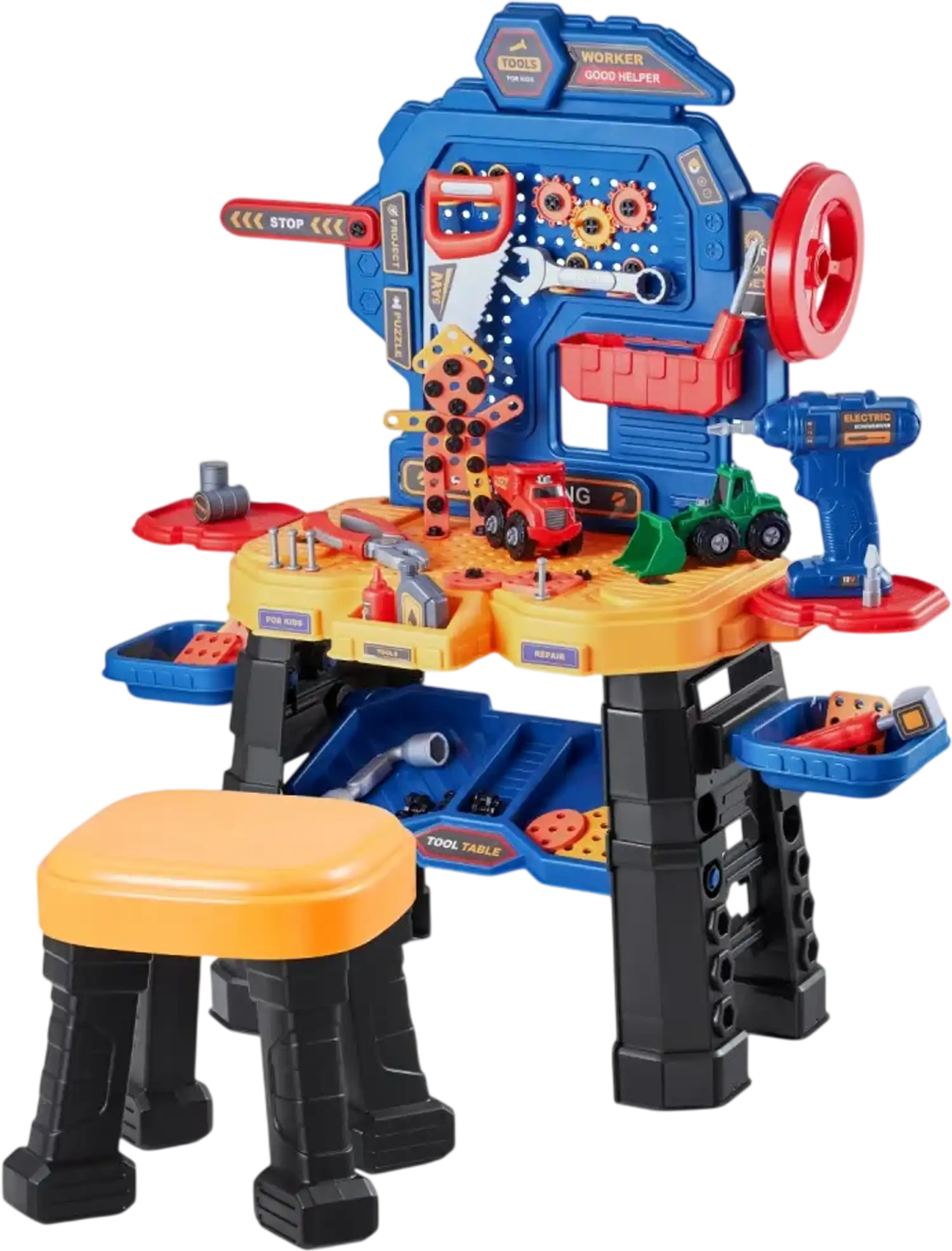 Vevor Workbench Kids Tool Bench with Realistic Tools and Electric Drill 181-Piece Set New