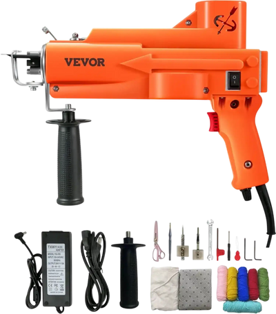 VEVOR Tufting Gun, 2 in 1 Cut & Loop Pile, Electric Carpet Weaving Flocking Machine, Rug Machines Starter Kit, 7-27 Stitches/sec High Speed Rug Making Tools, 4-25 mm Adjustable Height, 110V