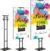 VEVOR Poster Stand, Adjustable Height Up to 75", Double-Sided Heavy Duty Pedestal Sign Holder, Floor Standing Sign Holder Banner Stand with Shock-absorbing Base for Display, for Board and Foam, Black