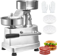 VEVOR Commercial Burger Patty Maker, 130mm/5inch Hamburger Beef Patty Maker, Heavy Duty Food-Grade Stainless Steel Bowl Burger Press Machine, Kitchen Meat Forming Processor with 1000 Pcs Patty Papers