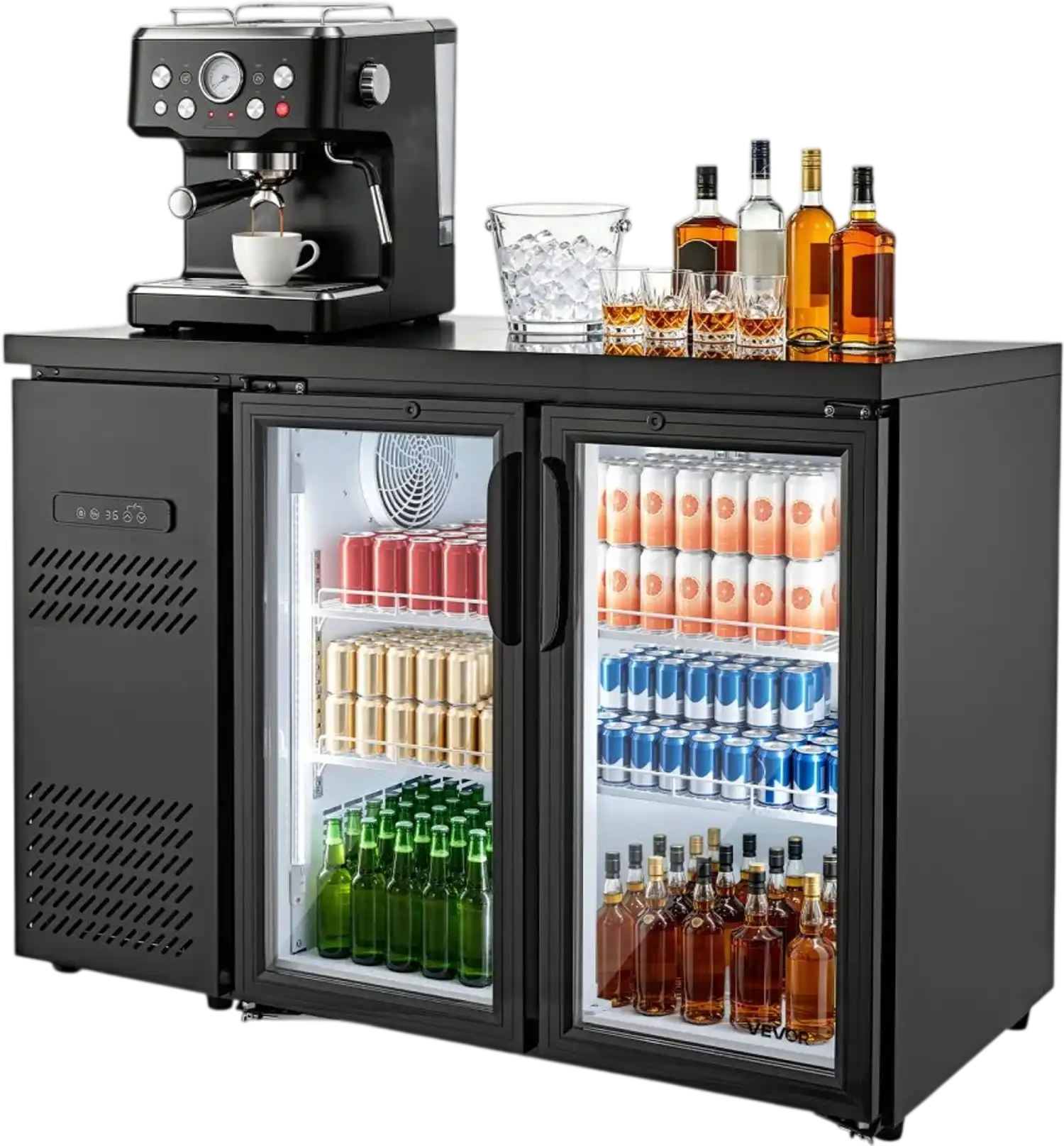 Vevor Back Bar Cooler 11.8 Cu. Ft Commercial Beverage Refrigerator with 2 Glass Doors New