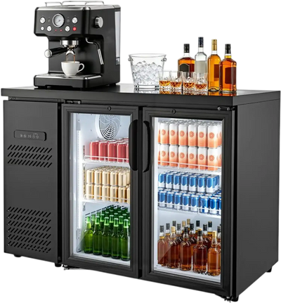 Vevor Back Bar Cooler 11.8 Cu. Ft Commercial Beverage Refrigerator with 2 Glass Doors New