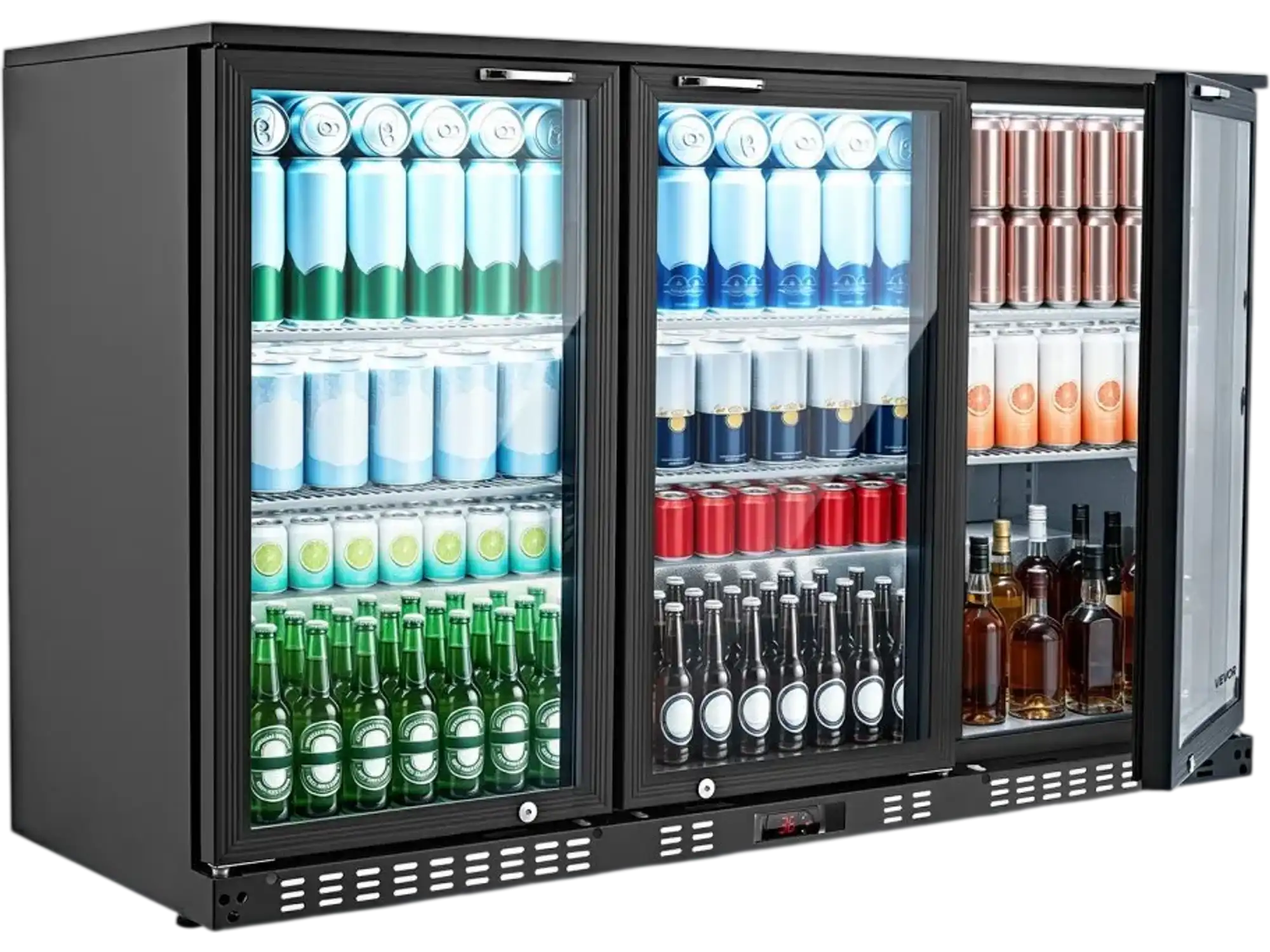 Vevor Back Bar Cooler 11.4 Cu. Ft. 3-Glass Door Commercial Beverage Refrigerator New