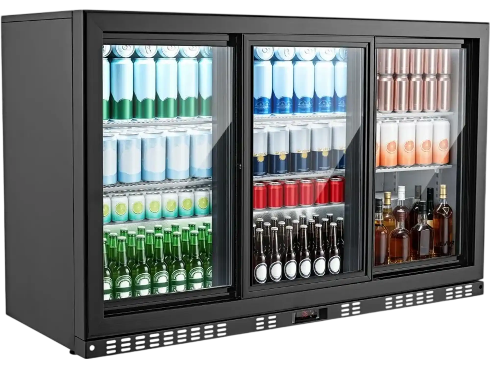 Vevor Back Bar Cooler 11.4 Cu. Ft. Commercial Beverage Refrigerator with 3 Sliding Glass Doors New