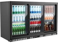 VEVOR Back Bar Cooler, 11.4 Cu.Ft Commercial Beverage Refrigerator, 3 Sliding Glass Doors, Fan Cooling Under Counter Beer Fridge w/ LED Lighting, Shelves, Low-E Glass Display for Drinks, Bar, Store