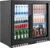 VEVOR Back Bar Cooler, 7.4 Cu. Ft Commercial Beverage Refrigerator, Under Counter Bar Fridge with 2 Sliding Doors, LED Lighting, Adjustable Shelves, Low-E Glass Display Cooler for Beer, Wine, Drink