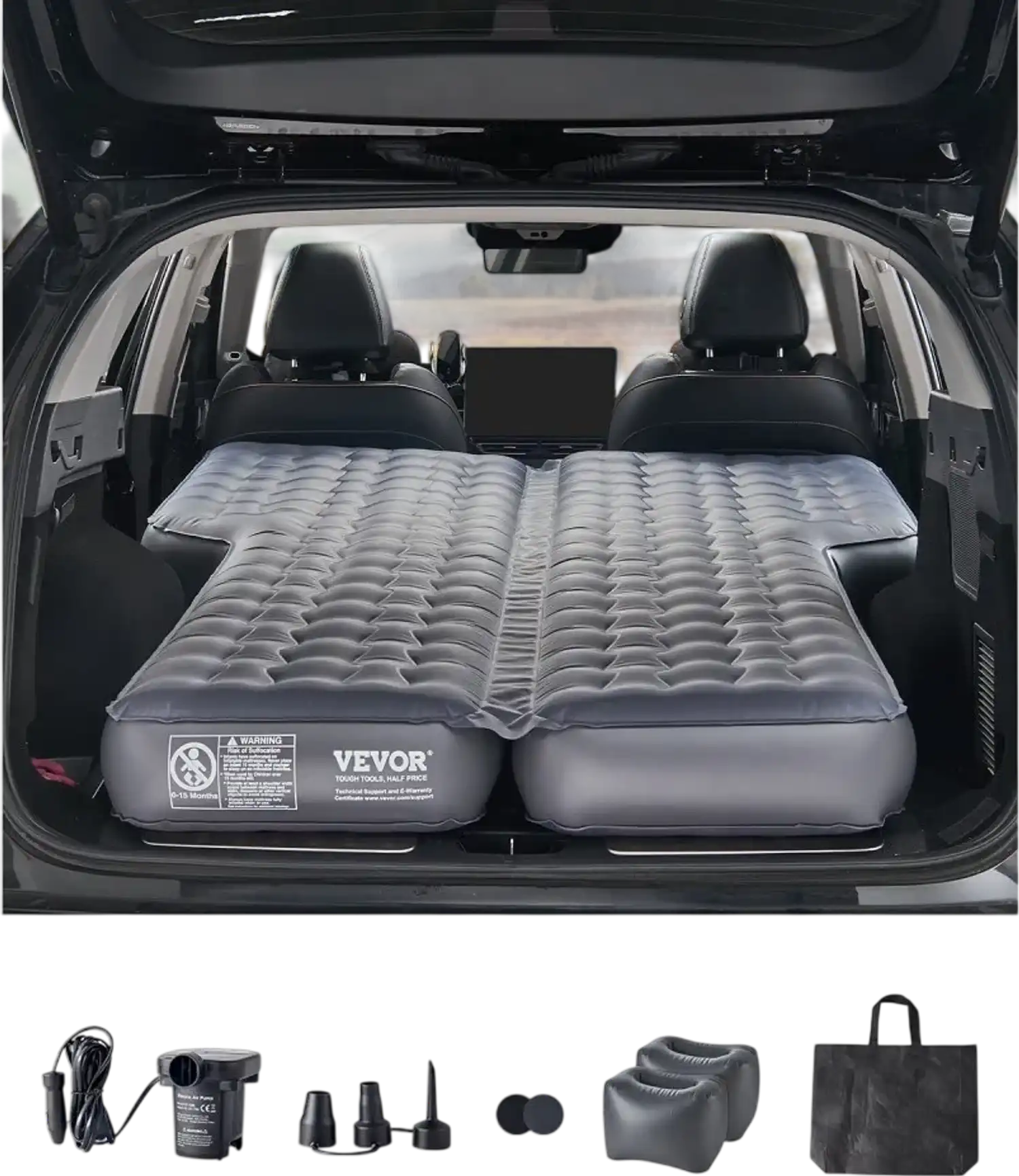 Vevor Air Mattress Car Camping Inflatable Sleeping Bed with Air Pump New