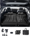 VEVOR Car Air Mattress, Inflatable Car Camping Mattress, Flocking Thickened Travel Beds, Durable Portable Sleeping Pad with Air Pump, 2 Pillows, Nozzle, Carry Bag, Fits Most SUV MPV Sedan, Black