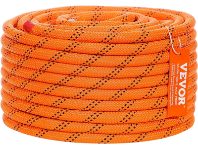 VEVOR Dual Twisted Polyester Cord, 1/2 inch by 120 feet, 48-Strand, 8000 LBS Tensile Strength, Multi-Use Outdoor Rope for Arborist Activities, Hiking, Swinging, Rappelling, and Rescue, Or