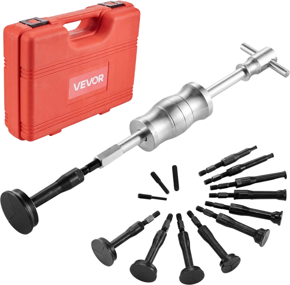 VEVOR Blind Hole Bearing Puller Set, 16-in-1 Inner Bearing Race and Seal Extractor Kit, 16 PCS Slide Hammer Pilot Insert Inner Internal Bearing Removal Tool Set with 10 Split Collets and Counterstay