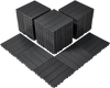 VEVOR Interlocking Deck Tiles, 54 Pack,12"x12" 54 sq. ft Plastic Waterproof Outdoor Flooring All Weather Use, Patio Floor Decking Covering Tiles for Porch Poolside Balcony Backyard, Dark Grey