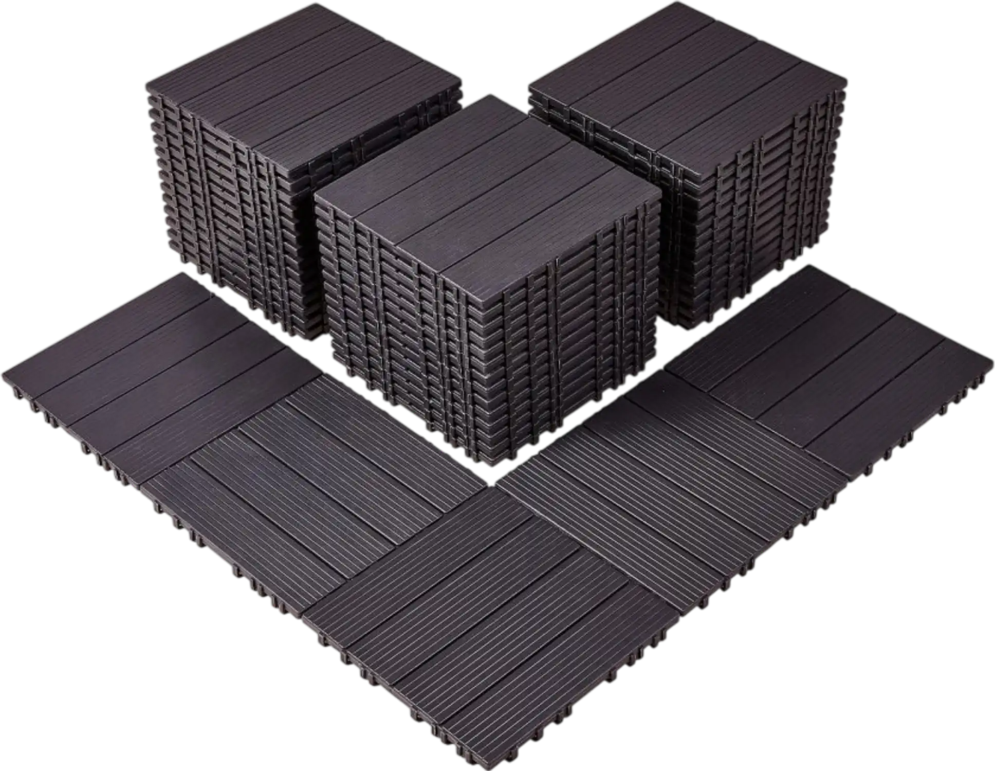Vevor Interlocking Deck Tiles Waterproof Outdoor Flooring 54 Sq. Ft. 12