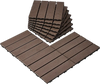 VEVOR Interlocking Deck Tiles Plastic Wood, 27 Pack,12"x12" 27 sq. ft Waterproof Outdoor Flooring All Weather Use, Patio Floor Decking Covering Tiles for Porch Poolside Balcony Backyard, Dark Brown