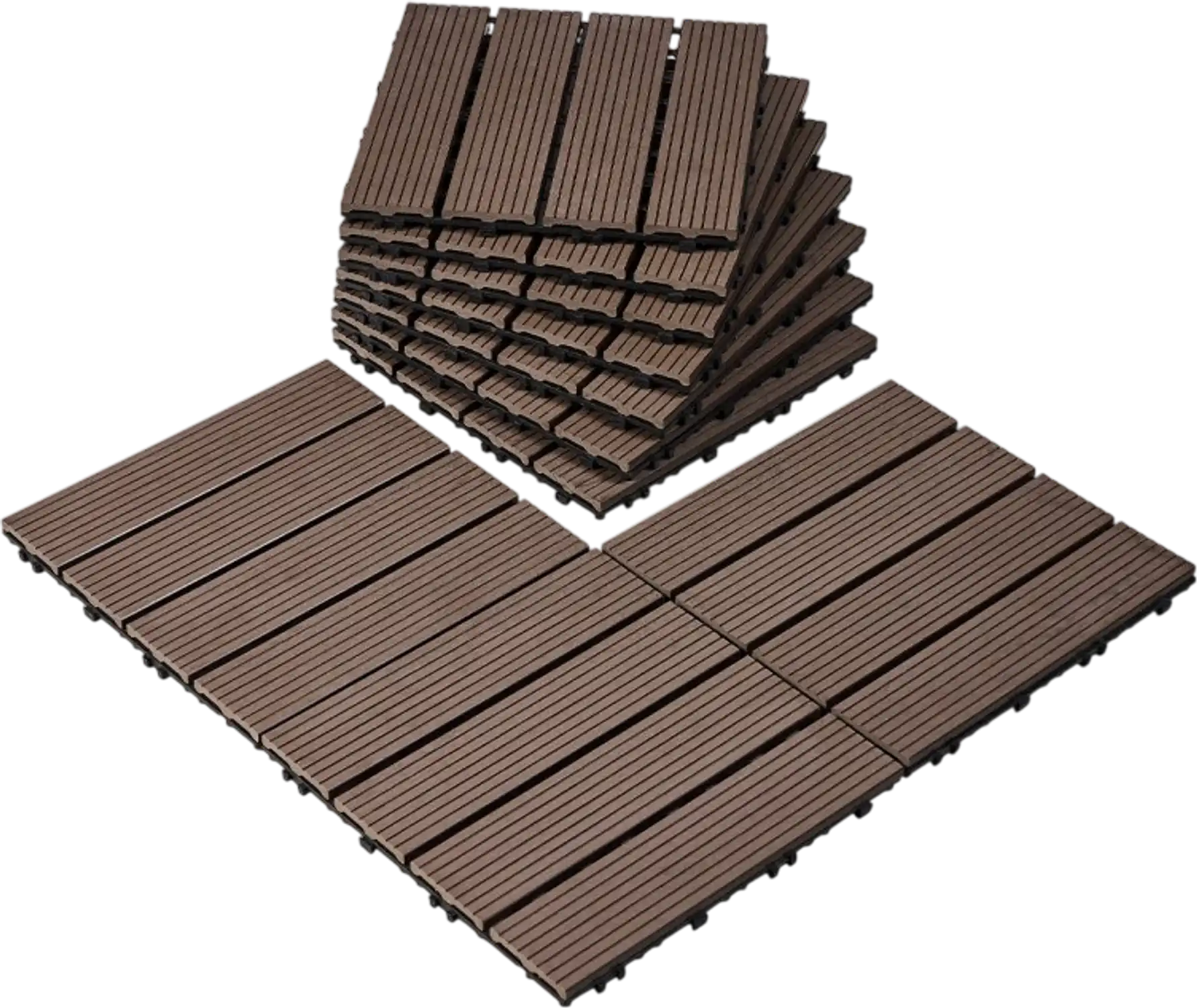 Vevor Deck Tiles Interlocking Plastic Wood 10 Pack 12