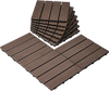 VEVOR Interlocking Deck Tiles Plastic Wood, 10 Pack,12"x12" 10 sq. ft Waterproof Outdoor Flooring All Weather Use, Patio Floor Decking Covering Tiles for Porch Poolside Balcony Backyard, Dark Brown