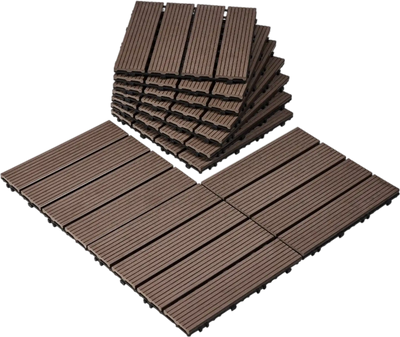 Vevor Deck Tiles Interlocking Plastic Wood 10 Pack 12