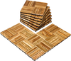 VEVOR Interlocking Deck Tiles Solid Wood, 10 Pack,12"x12" Waterproof Camphor Pine Wood Flooring All Weather Use, Patio Floor Decking Covering Tiles for Porch Poolside Balcony Backyard, (Wooden)