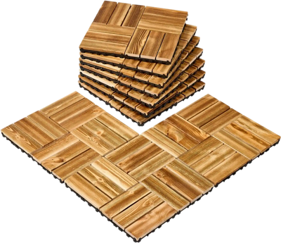 Vevor Deck Tiles Interlocking Solid Wood 10-Pack 12