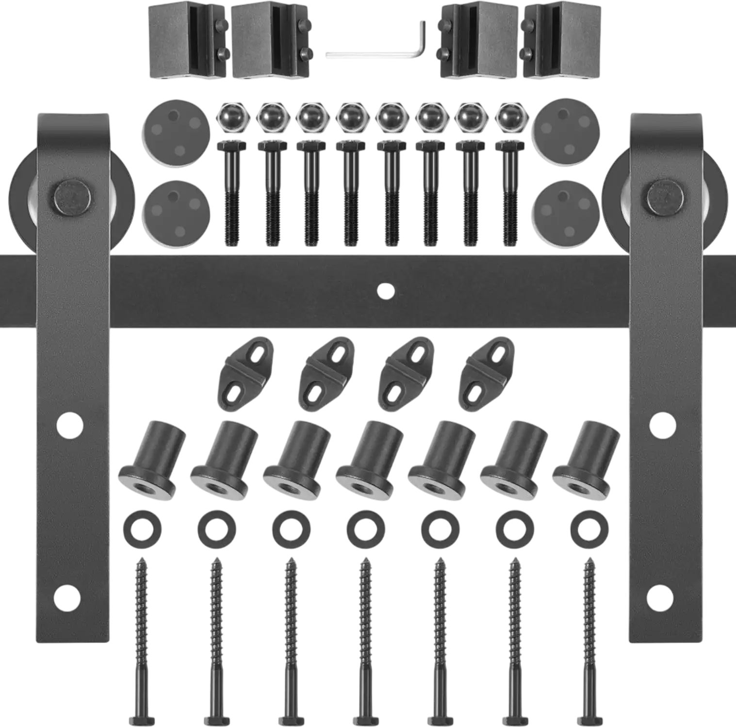 Goads Hardware Vevor Barn Door Hardware Kit 9' Double Sliding Carbon Steel New ...